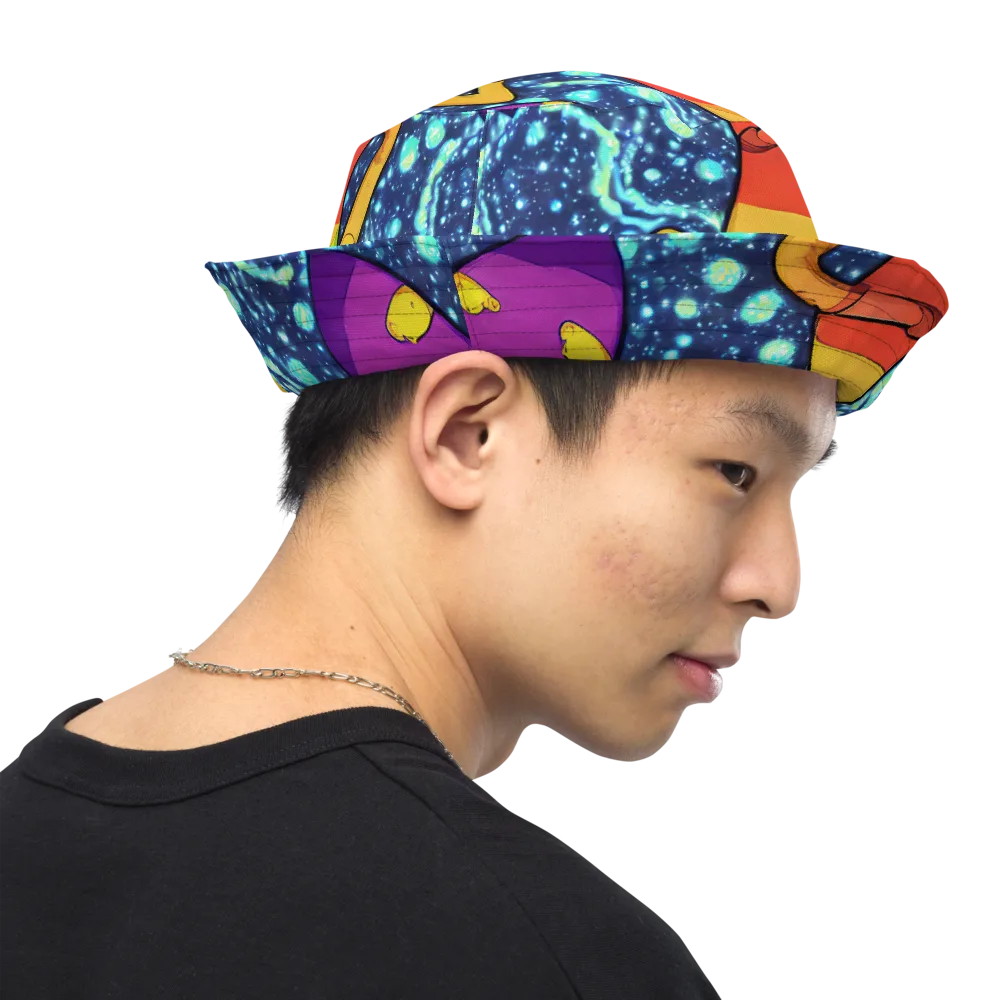 Cosmic Siblings on Reversible Bucket Hat — Right Outside