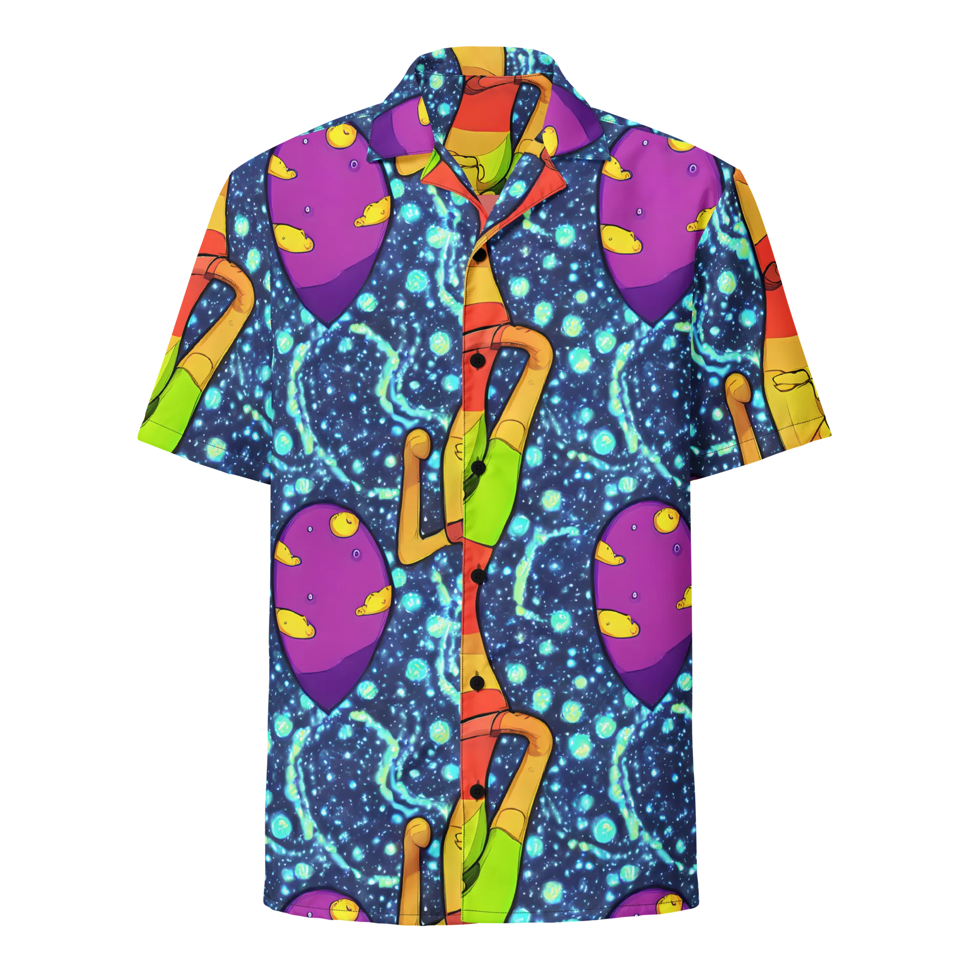 Cosmic Siblings on Button Shirt — Front