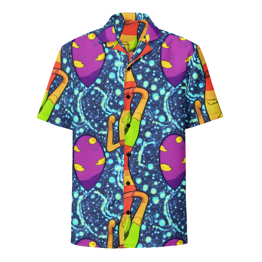 Cosmic Siblings on Button Shirt — Front