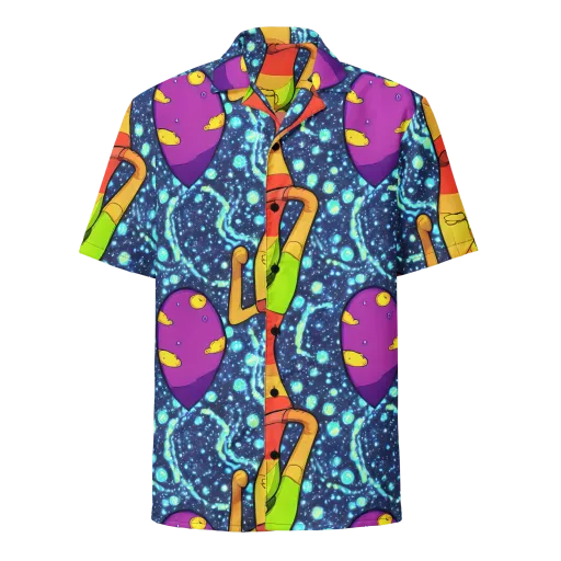 Cosmic Siblings on a Button Shirt