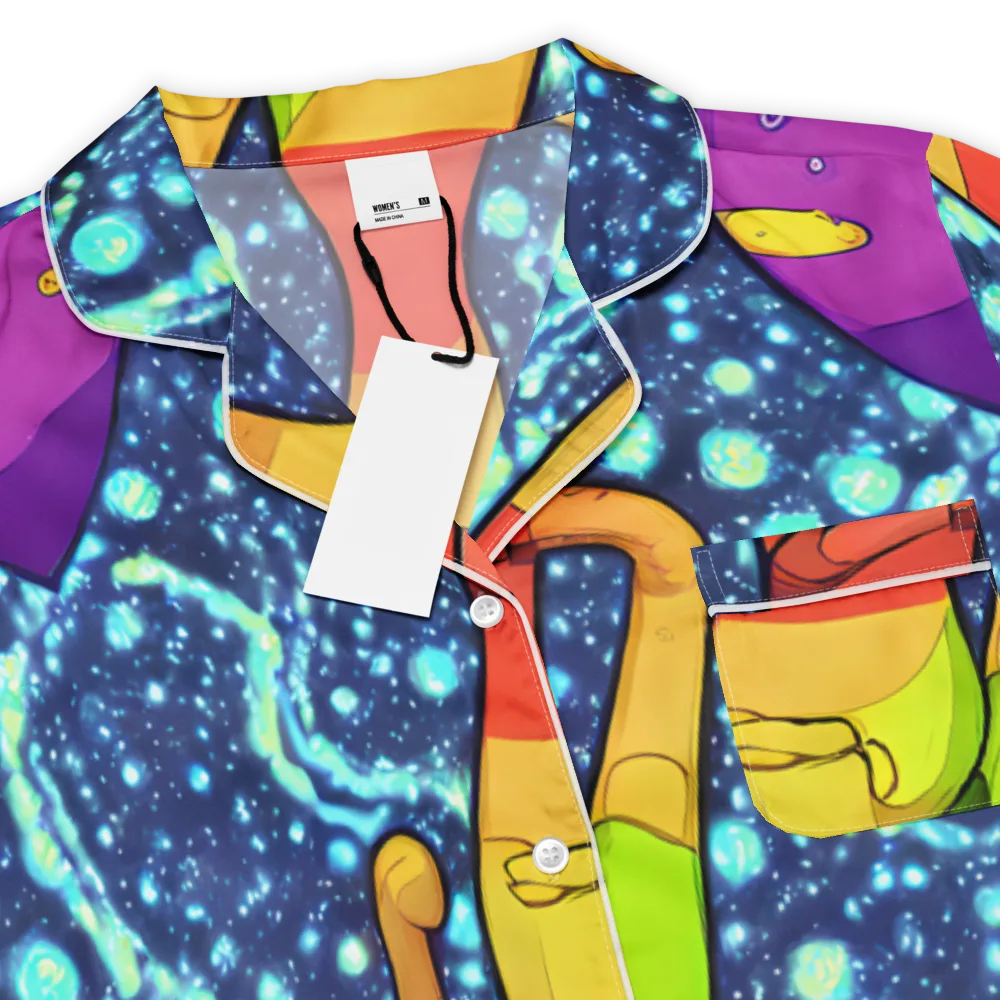 Cosmic Siblings on Women's Short Sleeve Pajama Top — Product details