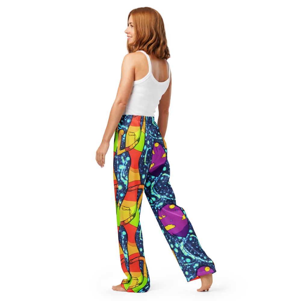 Cosmic Siblings on Women's Pajama Pants — Back