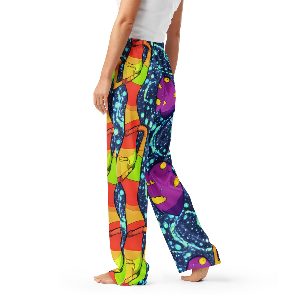 Cosmic Siblings on Women's Pajama Pants — Left