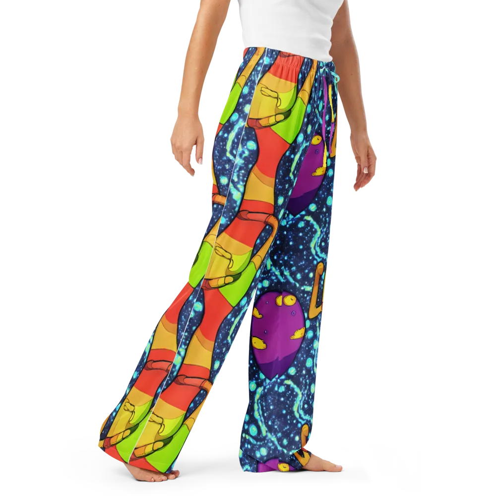 Cosmic Siblings on Women's Pajama Pants — Right Front