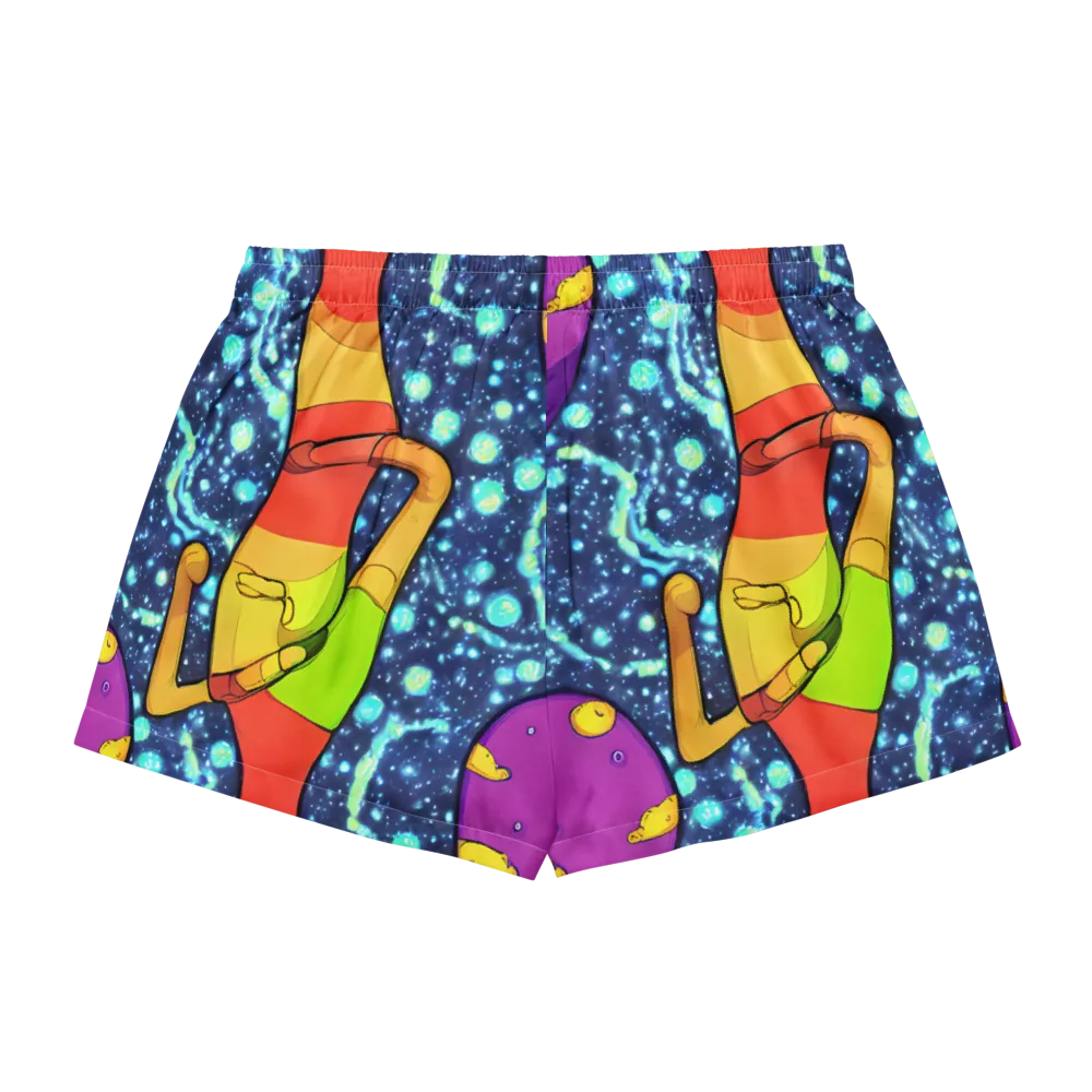 Cosmic Siblings on Women's Pajama Shorts — Back