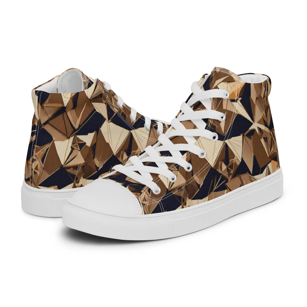 Gilded Fold on Men's High Top Canvas Shoes — Left