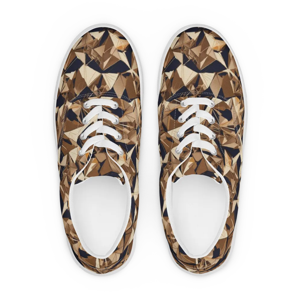 Gilded Fold on Men's Lace-Up Canvas Shoes — Front