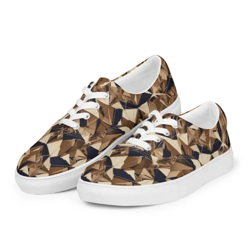 Gilded Fold on a Men's Lace-Up Canvas Shoes