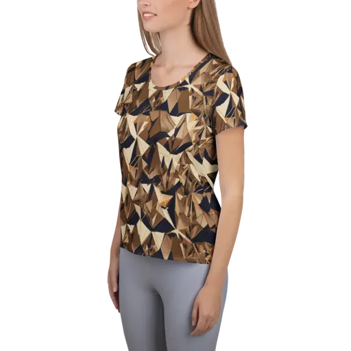 Gilded Fold on a Women's Athletic T-Shirt