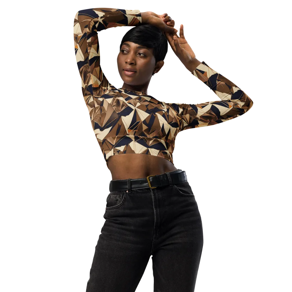 Gilded Fold on Long Sleeve Crop Top — Front