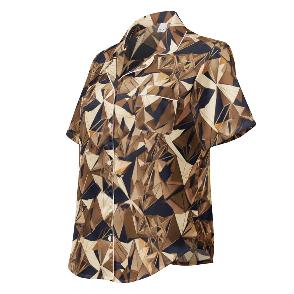 Gilded Fold on Women's Short Sleeve Pajama Top — Left Front