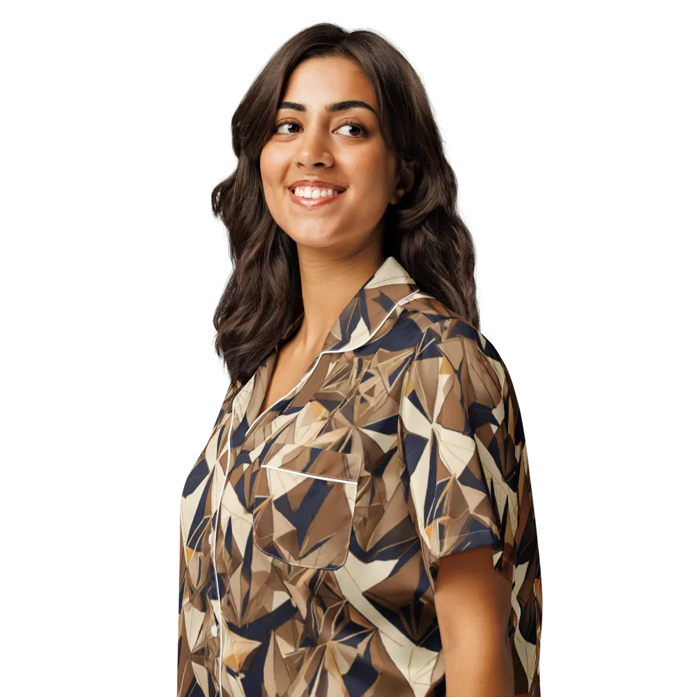 Gilded Fold on Women's Short Sleeve Pajama Top — Left Front