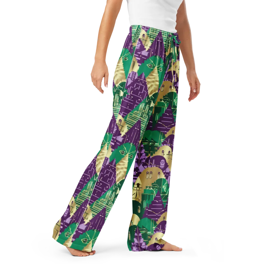 Gilded Futurism on Women's Pajama Pants — Right Front