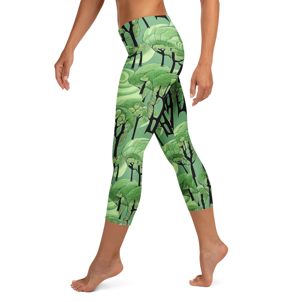 Mosswood Echo on Capri Leggings — Left