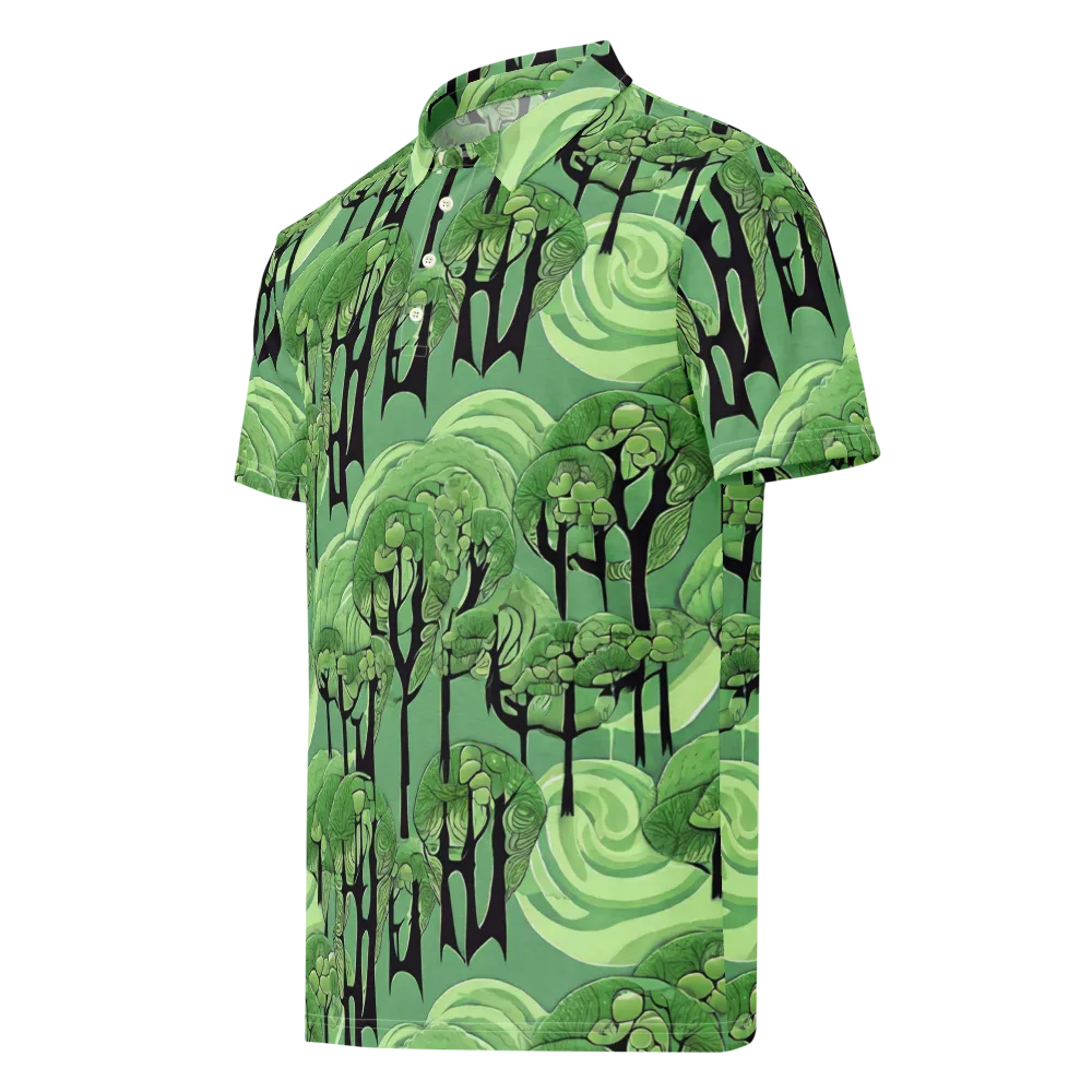 Mosswood Echo on Men's Slim Fit Polo Shirt — Left Front