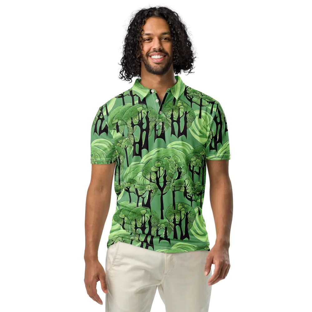 Mosswood Echo on Men's Slim Fit Polo Shirt — Front