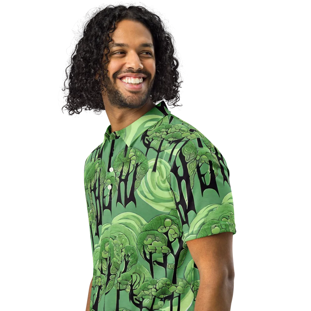 Mosswood Echo on Men's Slim Fit Polo Shirt — Left Front