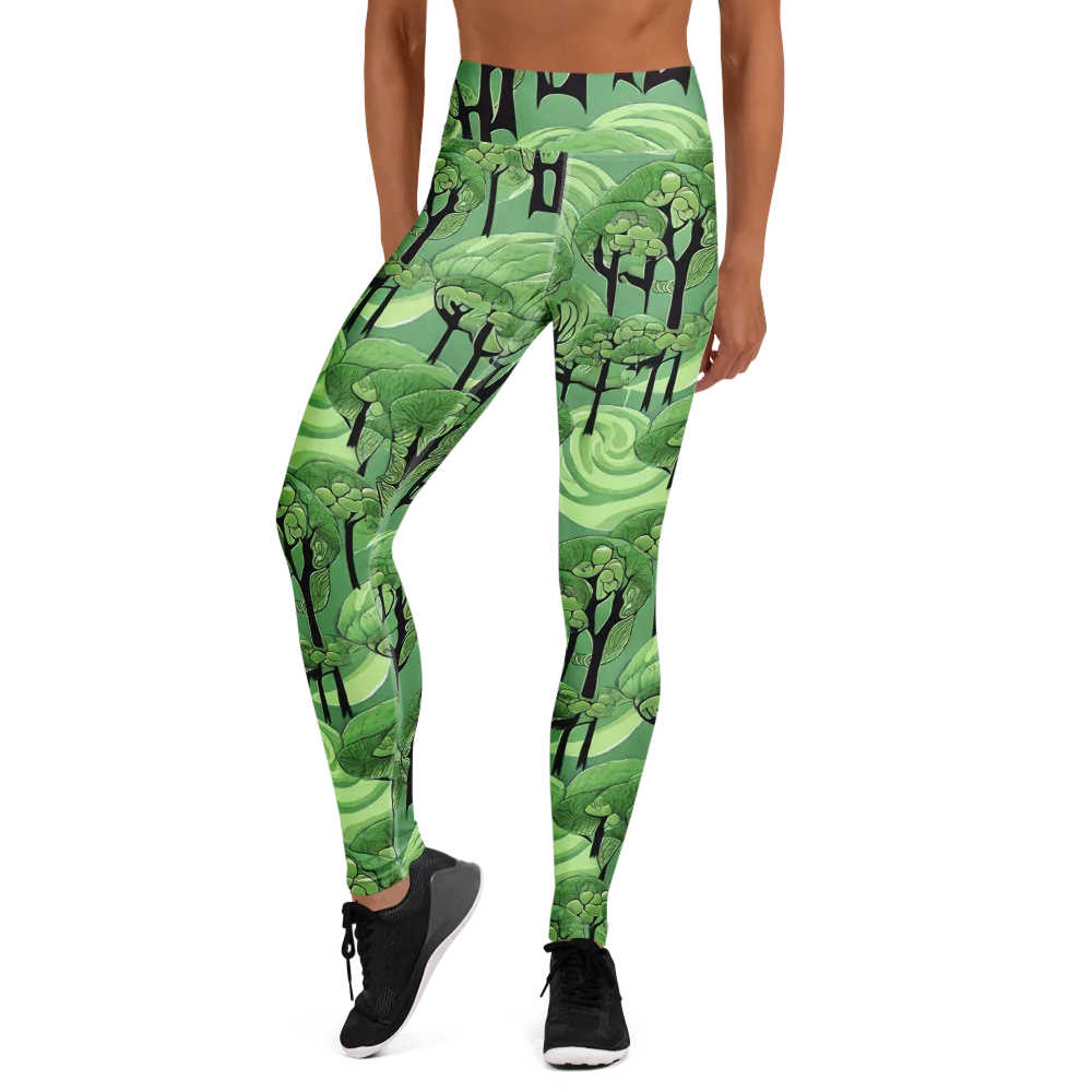 Mosswood Echo on Yoga Leggings — Front
