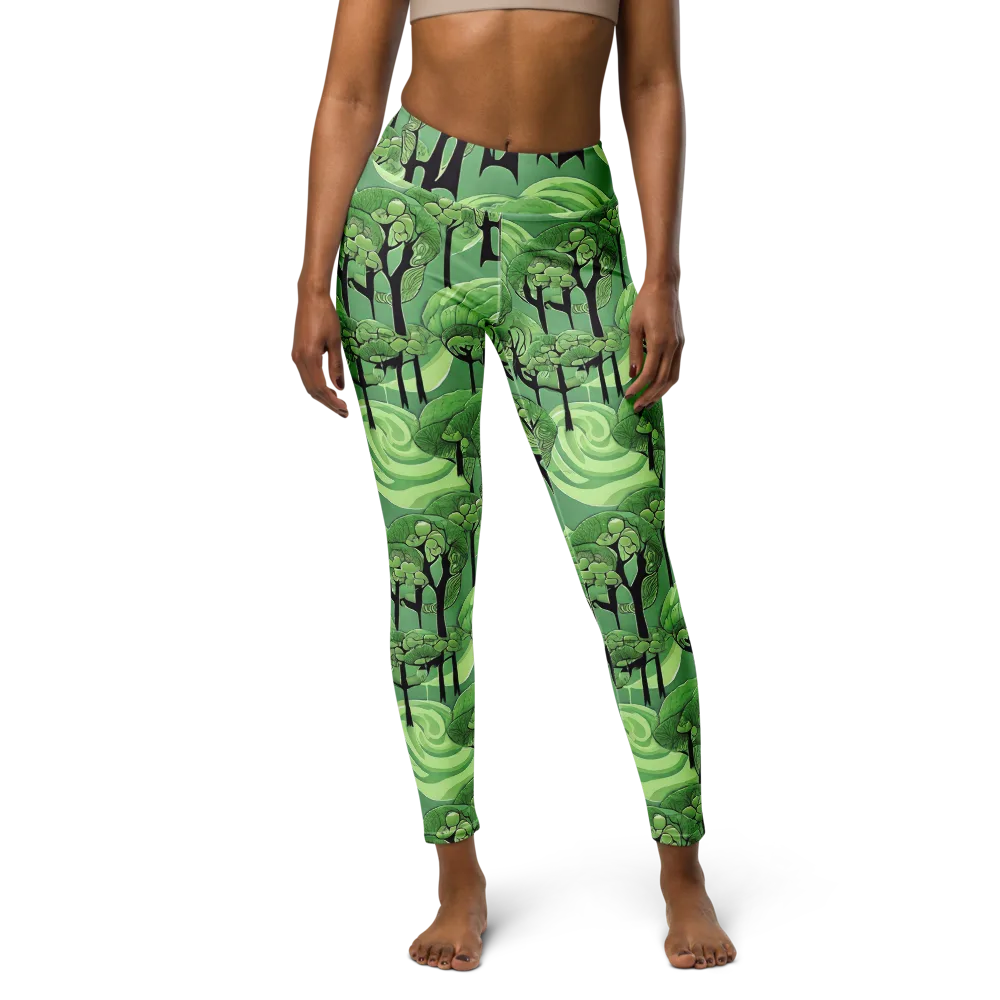 Mosswood Echo on Yoga Leggings — Front