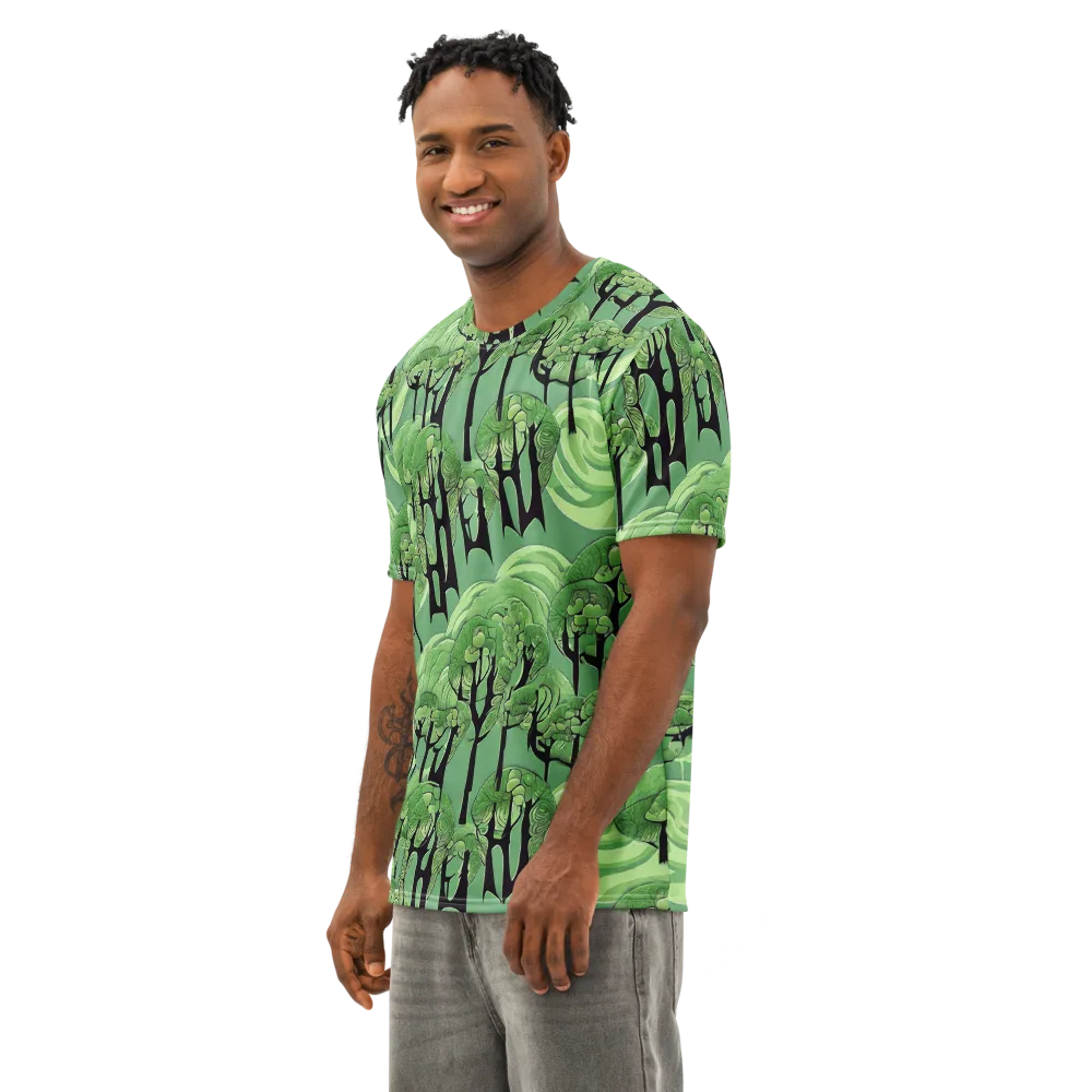 Mosswood Echo on Men's Cotton Crew Neck T-Shirt — Left Front