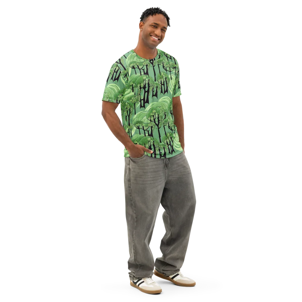 Mosswood Echo on Men's Cotton Crew Neck T-Shirt — Right Front