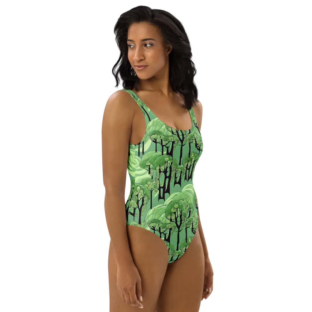 Mosswood Echo on One-Piece Swimsuit — Right