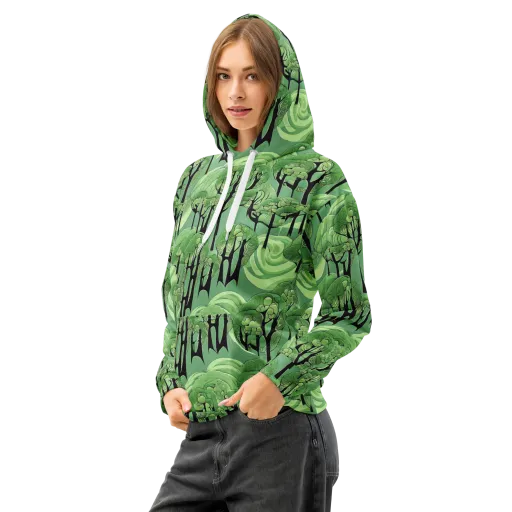 Mosswood Echo on a Cotton Hoodie