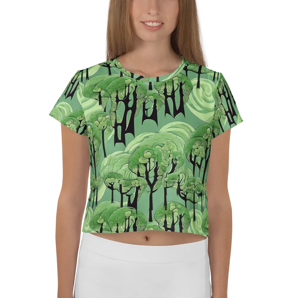 Mosswood Echo on Crop Tee — Front
