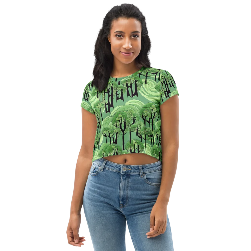 Mosswood Echo on Crop Tee — Front
