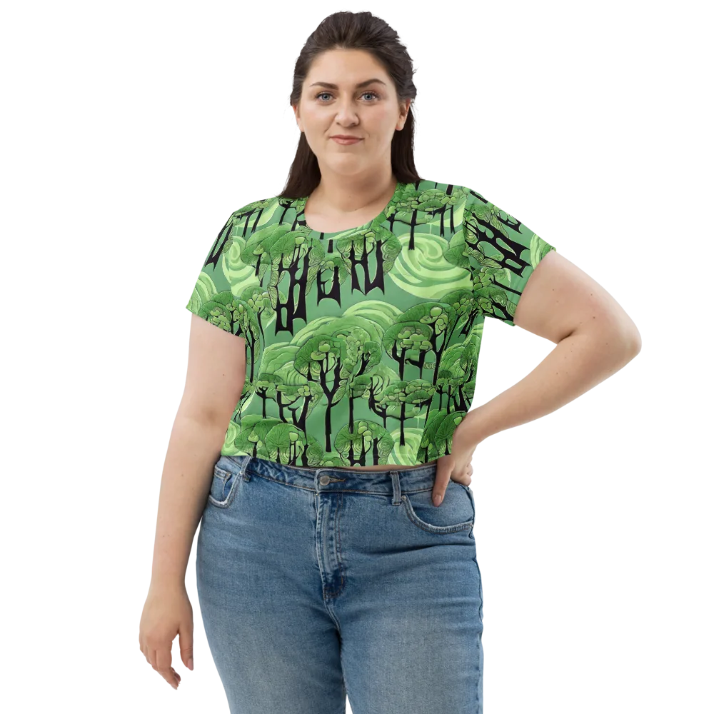 Mosswood Echo on Crop Tee — Front