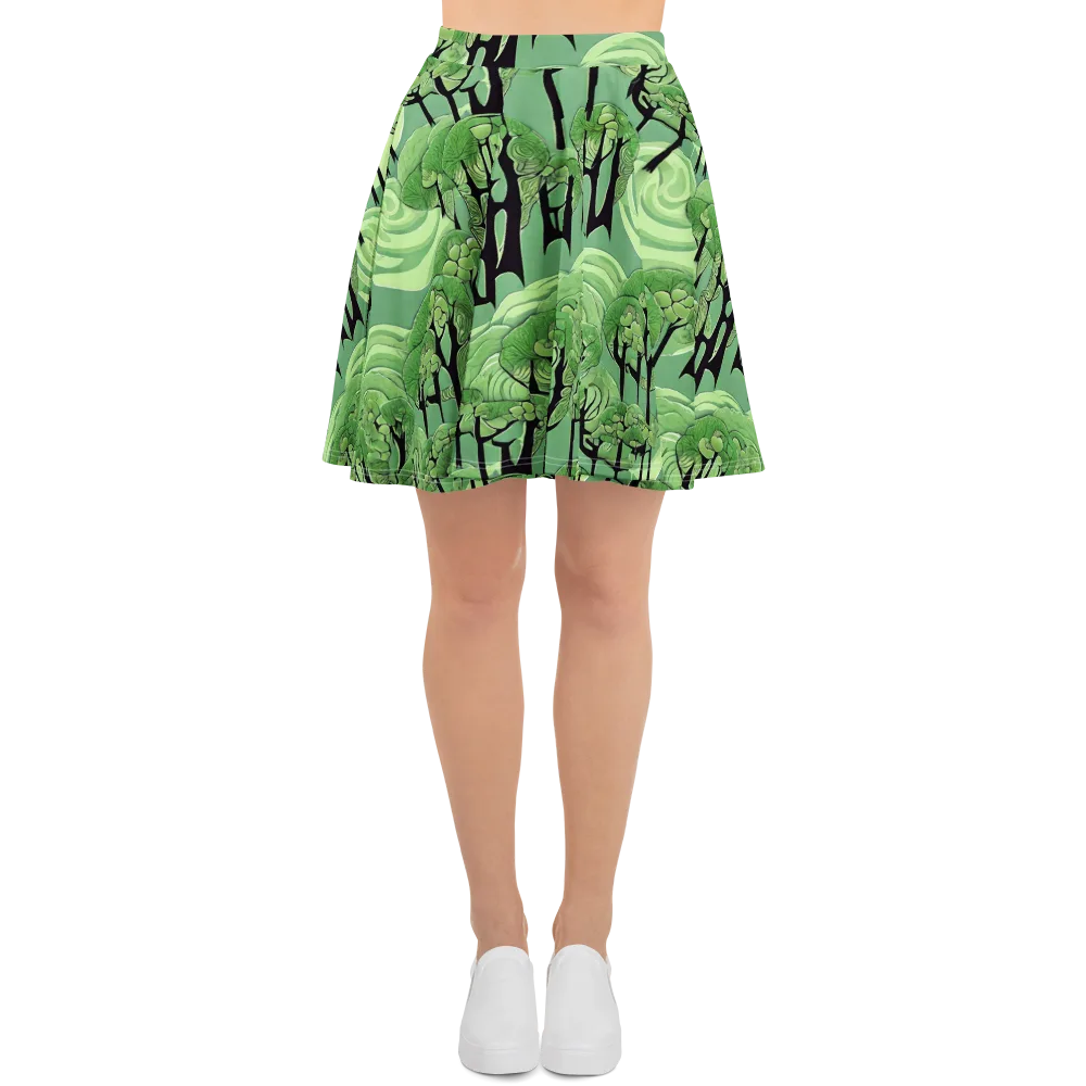 Mosswood Echo on Skater Skirt — Front