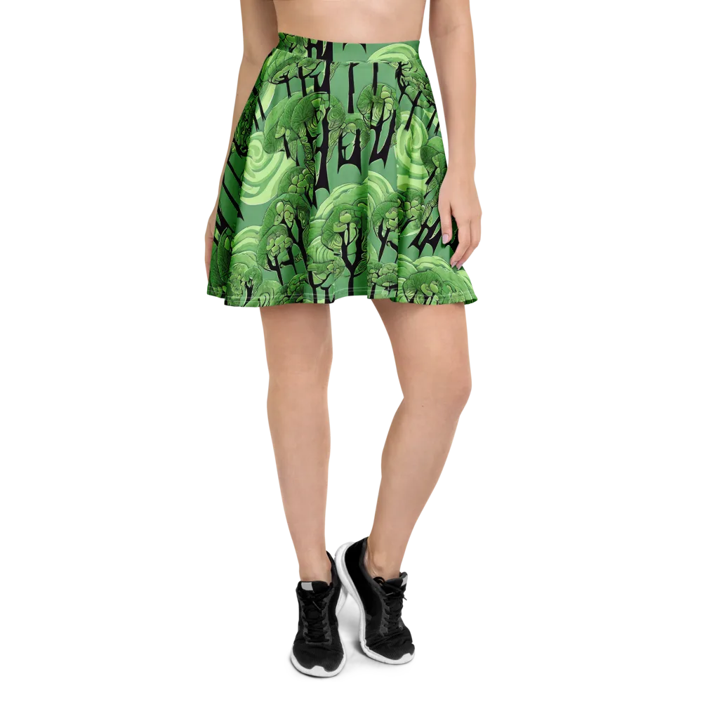 Mosswood Echo on Skater Skirt — Front