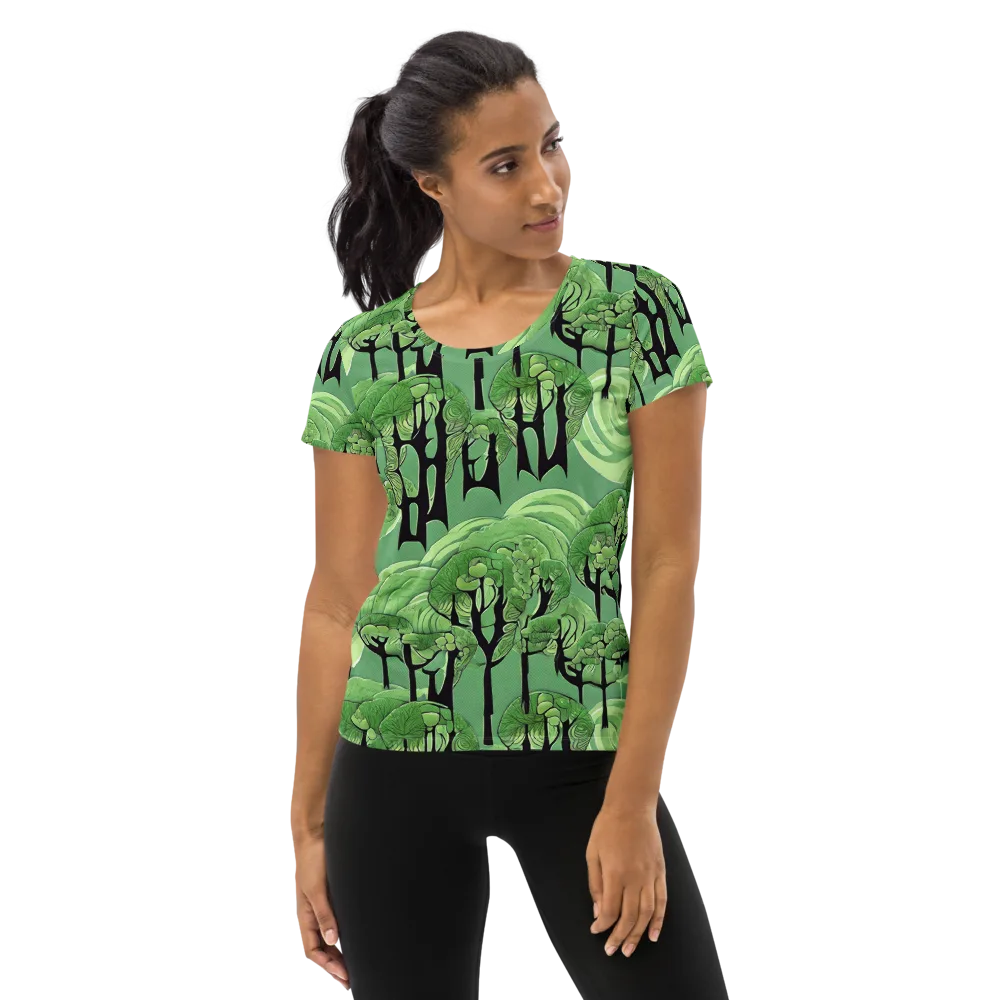 Mosswood Echo on Women's Athletic T-Shirt — Front