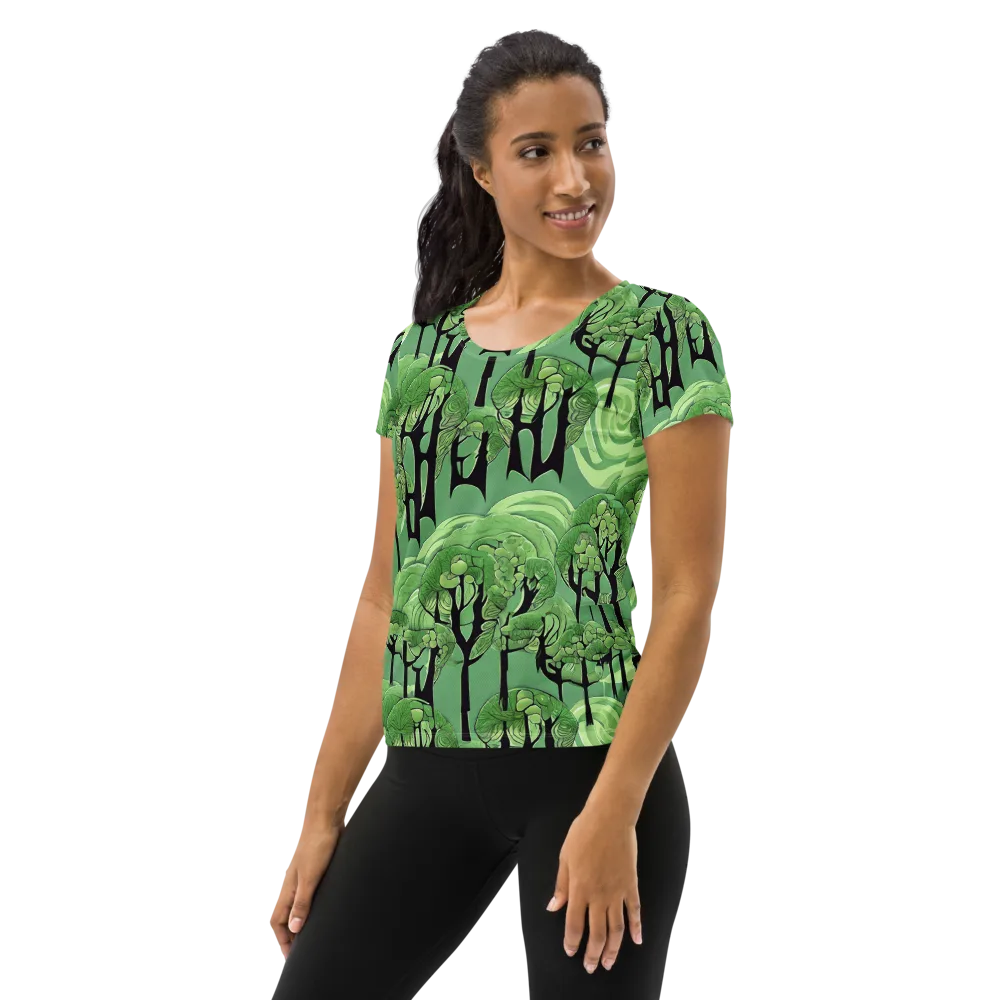 Mosswood Echo on Women's Athletic T-Shirt — Left