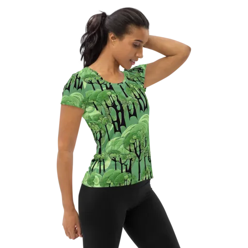 Mosswood Echo on a Women's Athletic T-Shirt