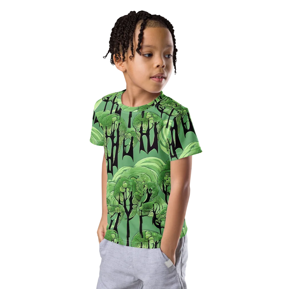 Mosswood Echo on Kids Crew Neck T-Shirt — Left Front