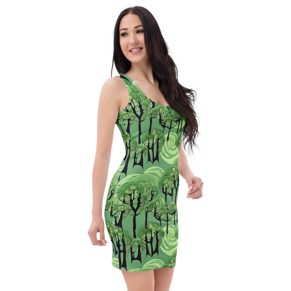 Mosswood Echo on Bodycon Dress — Right Front