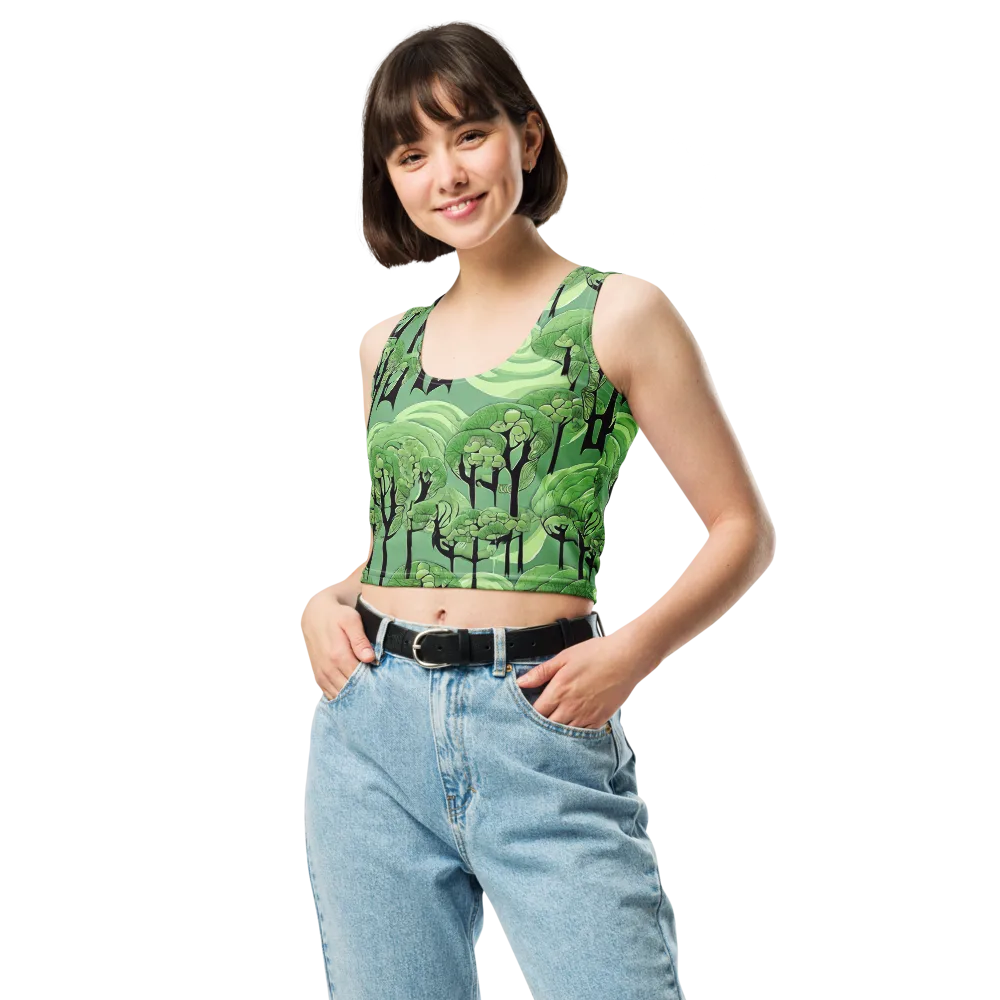 Mosswood Echo on Crop Top — Front