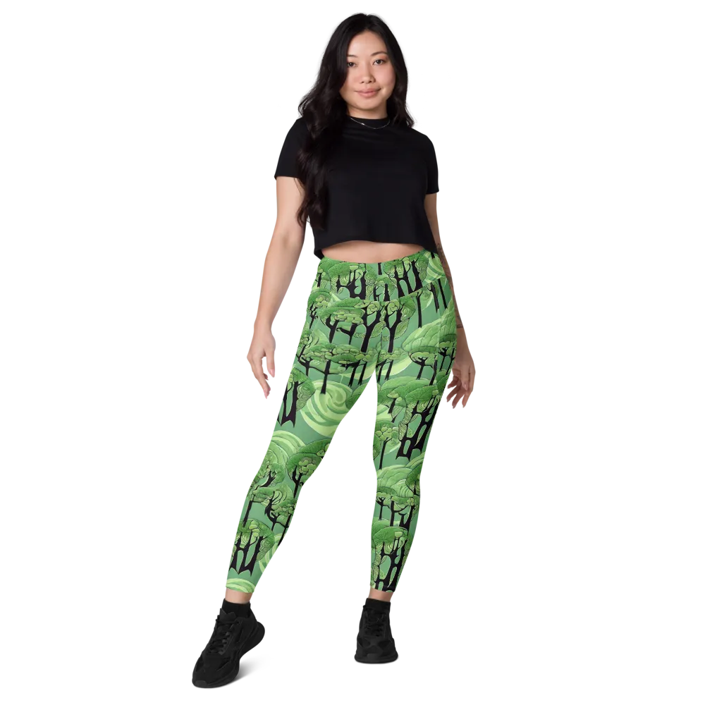 Mosswood Echo on Leggings with Pockets — Front