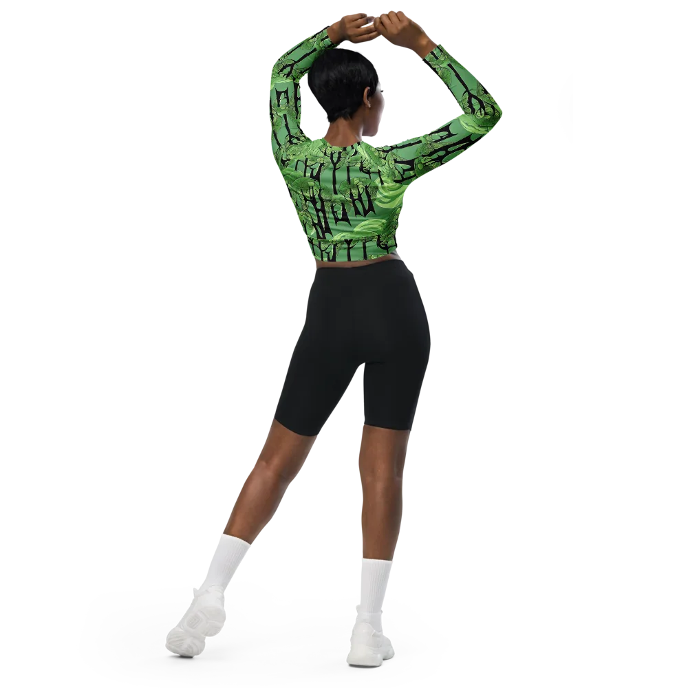 Mosswood Echo on Long Sleeve Crop Top — Back