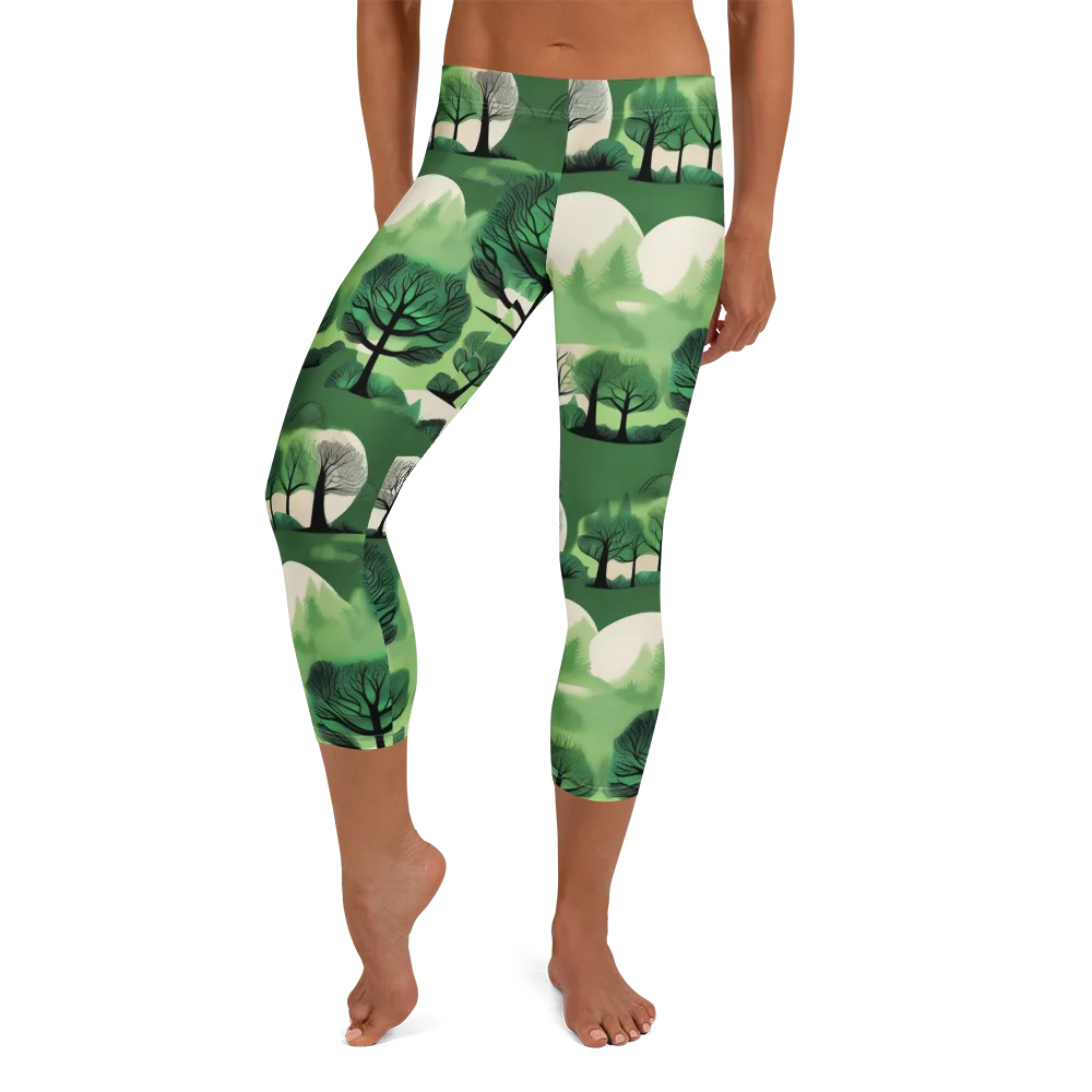 Verdant Tableau on Capri Leggings — Front