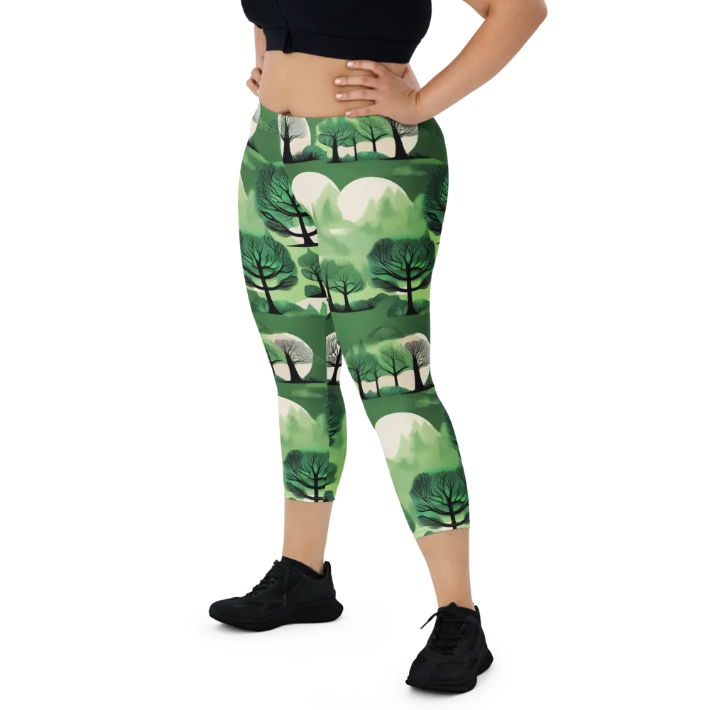 Verdant Tableau on Capri Leggings — Front