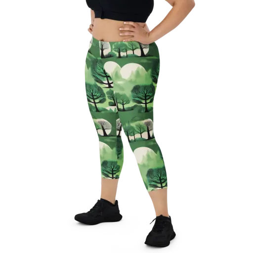 Verdant Tableau on a Capri Leggings