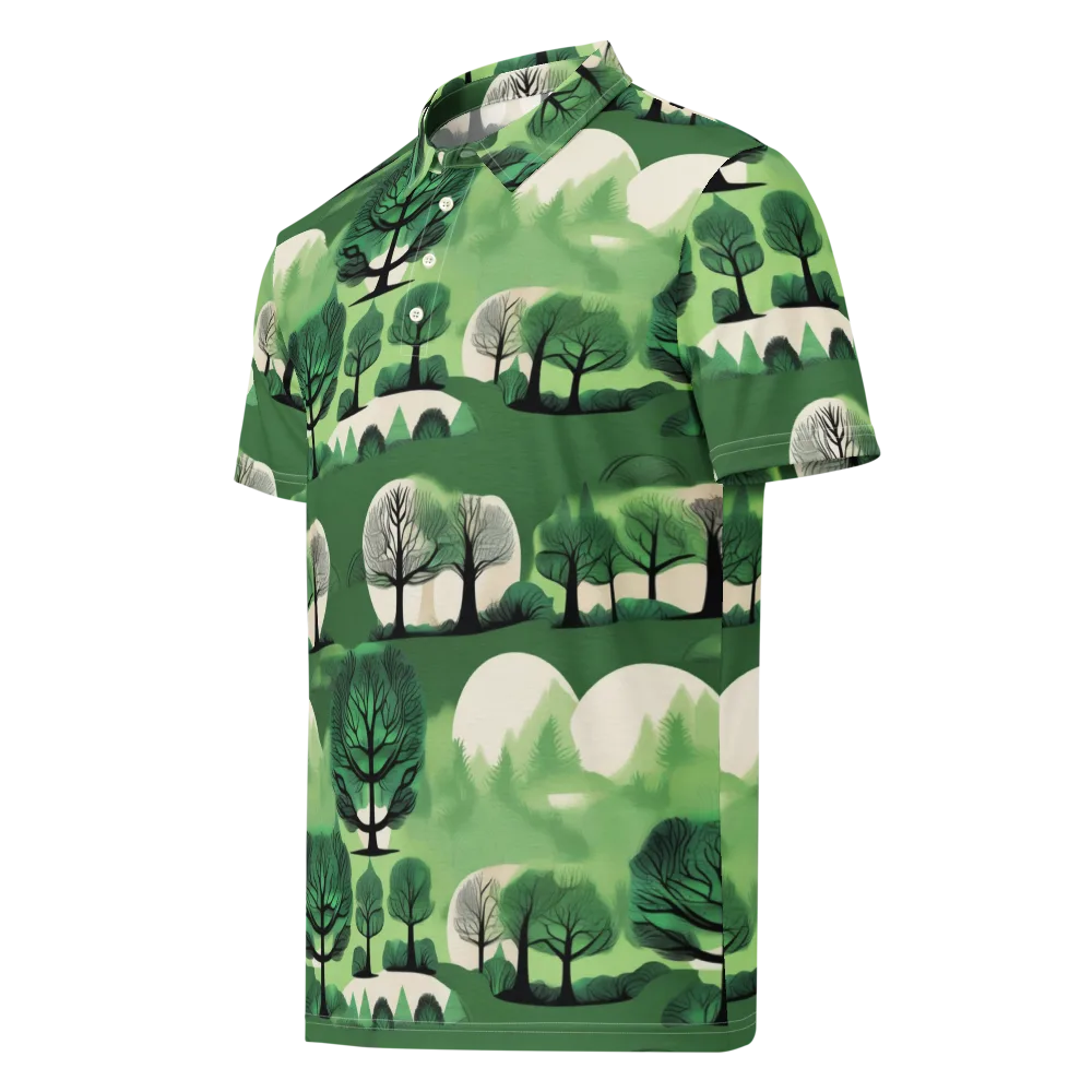 Verdant Tableau on Men's Slim Fit Polo Shirt — Left Front