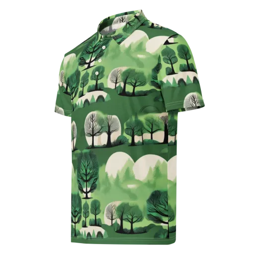 Verdant Tableau on a Men's Slim Fit Polo Shirt