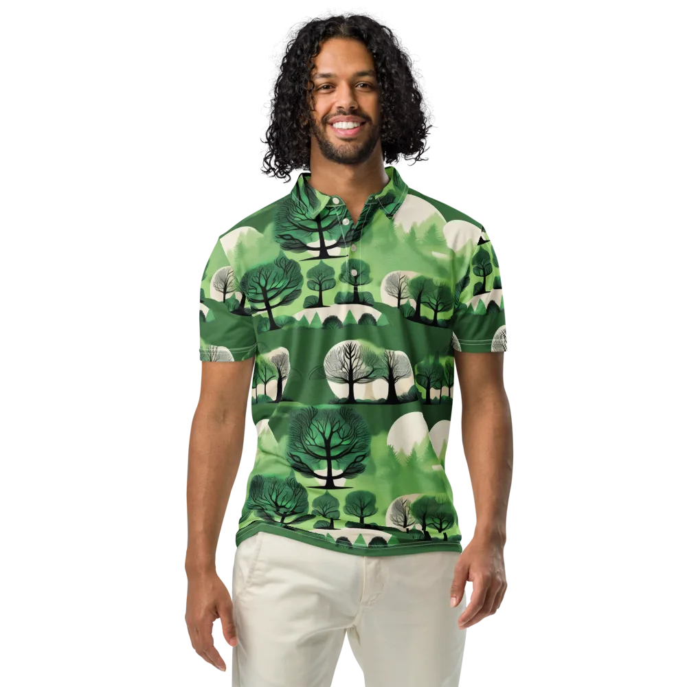 Verdant Tableau on Men's Slim Fit Polo Shirt — Front