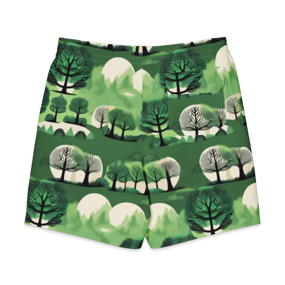 Verdant Tableau on Men's Board Shorts — Back