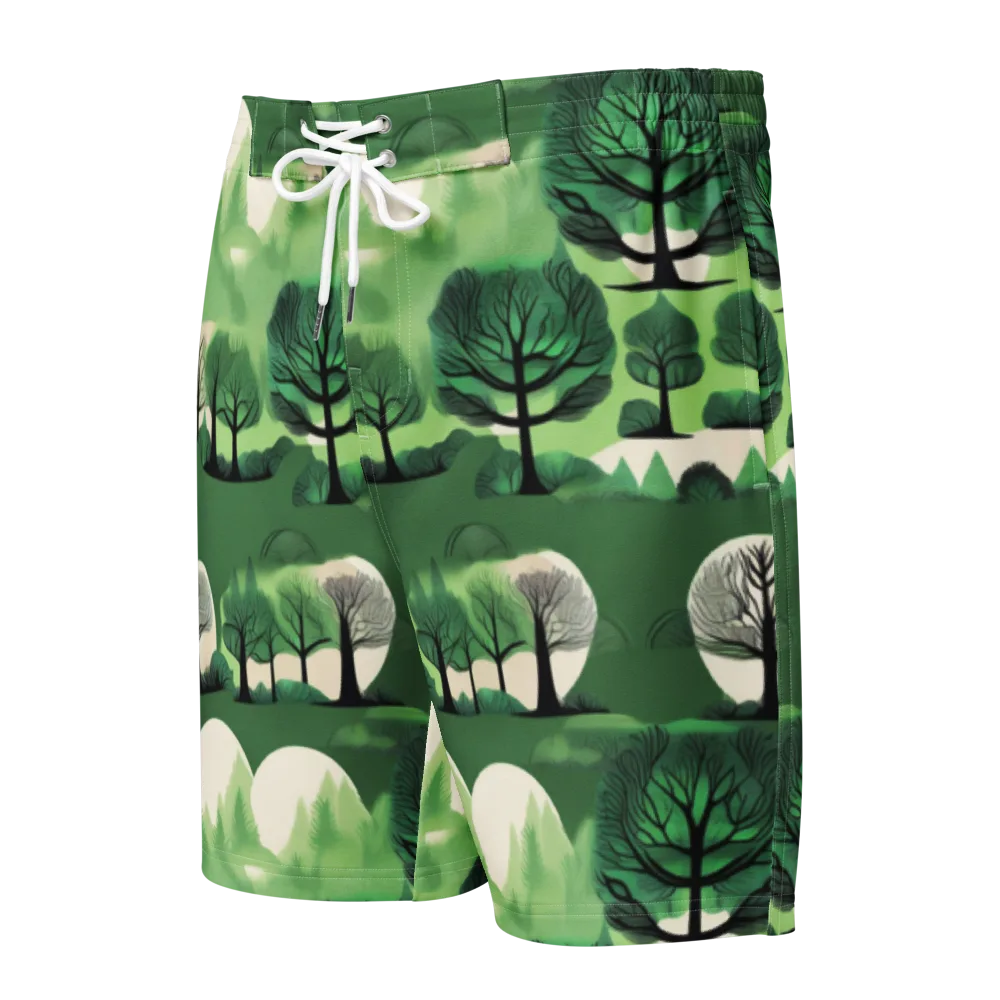Verdant Tableau on Men's Board Shorts — Front