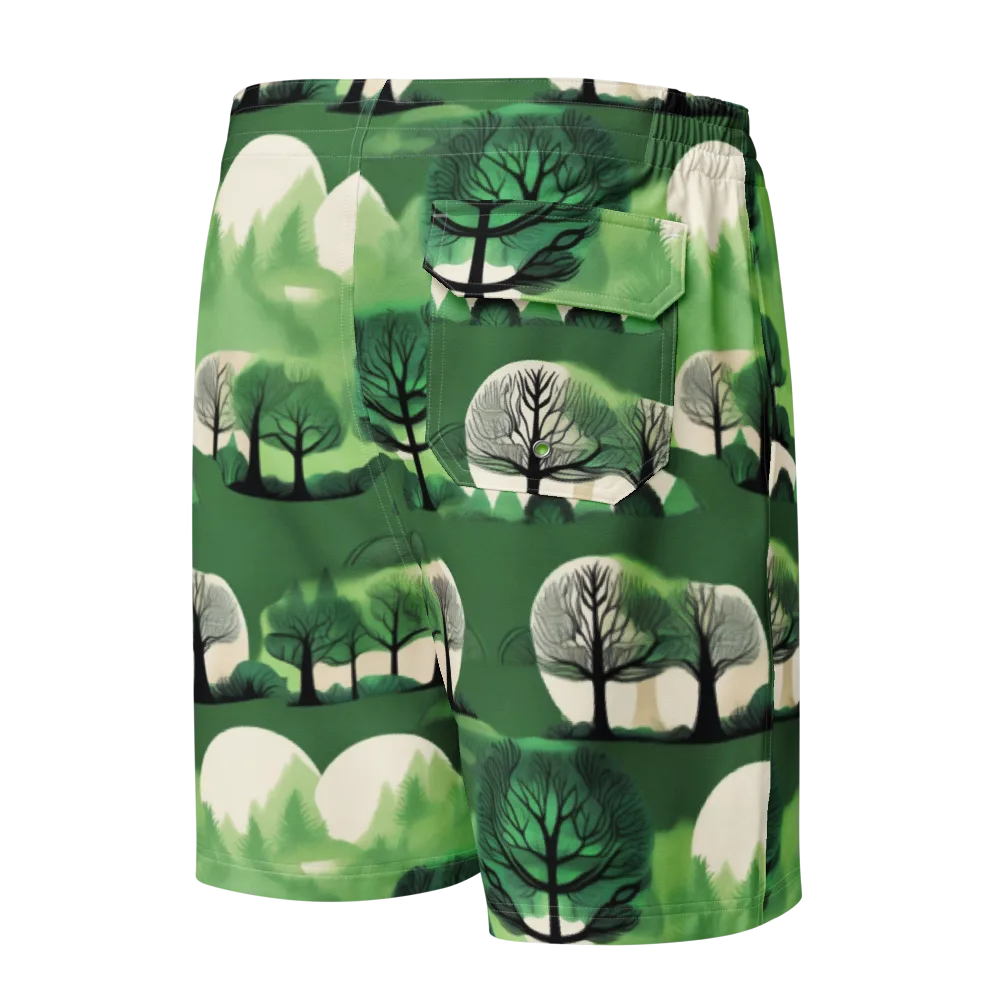 Verdant Tableau on Men's Board Shorts — Back