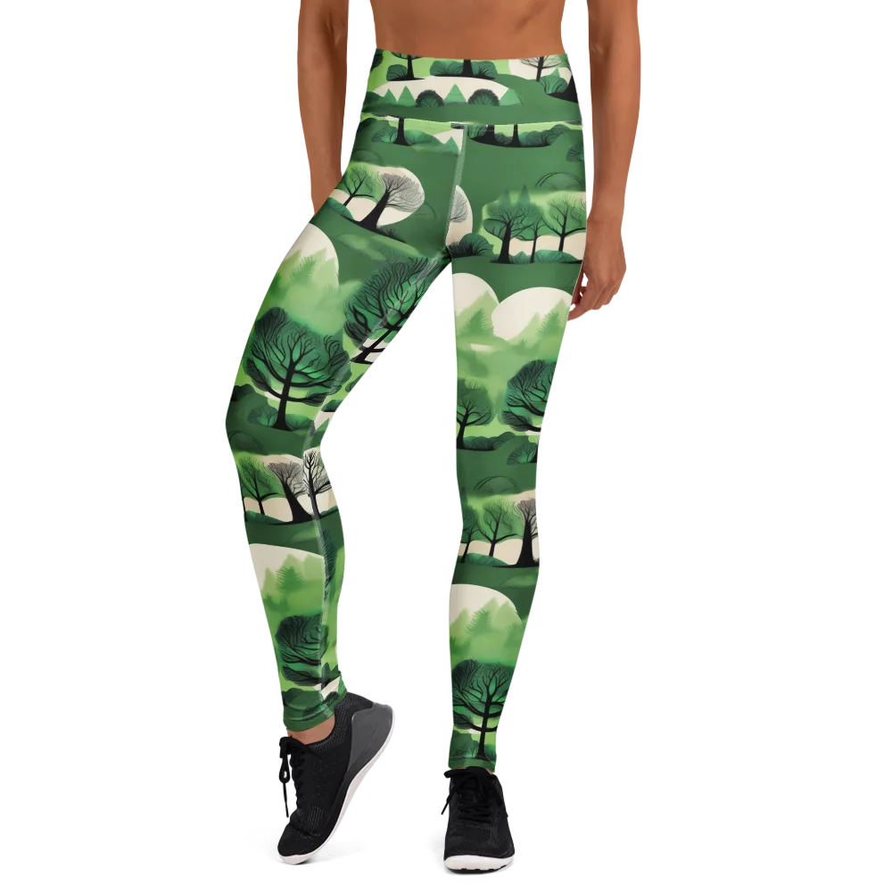 Verdant Tableau on Yoga Leggings — Front